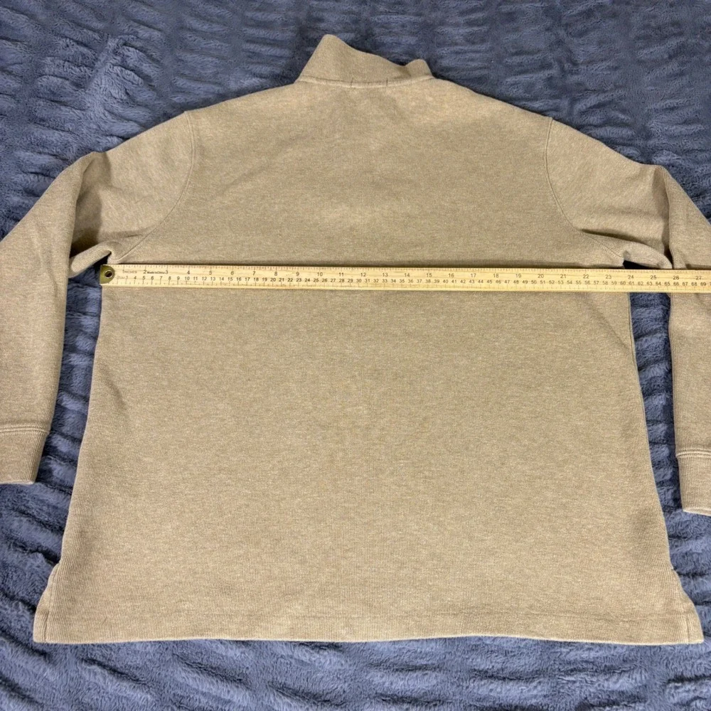 Polo Ralph Lauren Mens XL Tan Khaki 100% Cotton 1/4 Zip Pullover Sweater AR264